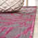 Zinnia Modern Floral Textured Weave Fuchsia/Light Gray Indoor/Outdoor Rug
