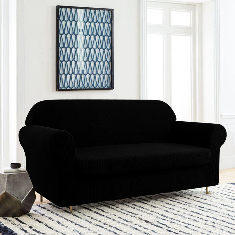 Housse pour canapé 2 pièces Arainy, Noir