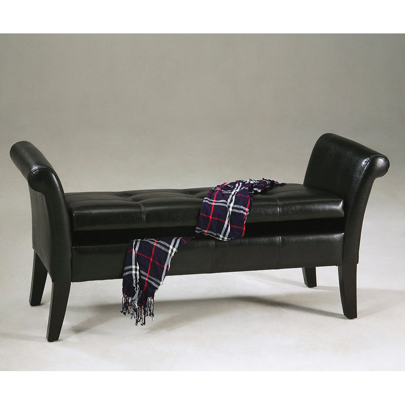 Banc de rangement rabattable en similicuir Campagna