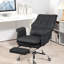 Chaise de bureau - Fauteuil inclinable pivotant en cuir PU avec fonction d'inclinaison. Noir, siège réglable de 19,7 po à 22,8 po, inclinaison du dossier à 155 °, repose-pieds, rembourrage en mousse épaisse, capacité d'inclinaison ergonomique de 264 lb. Siège,