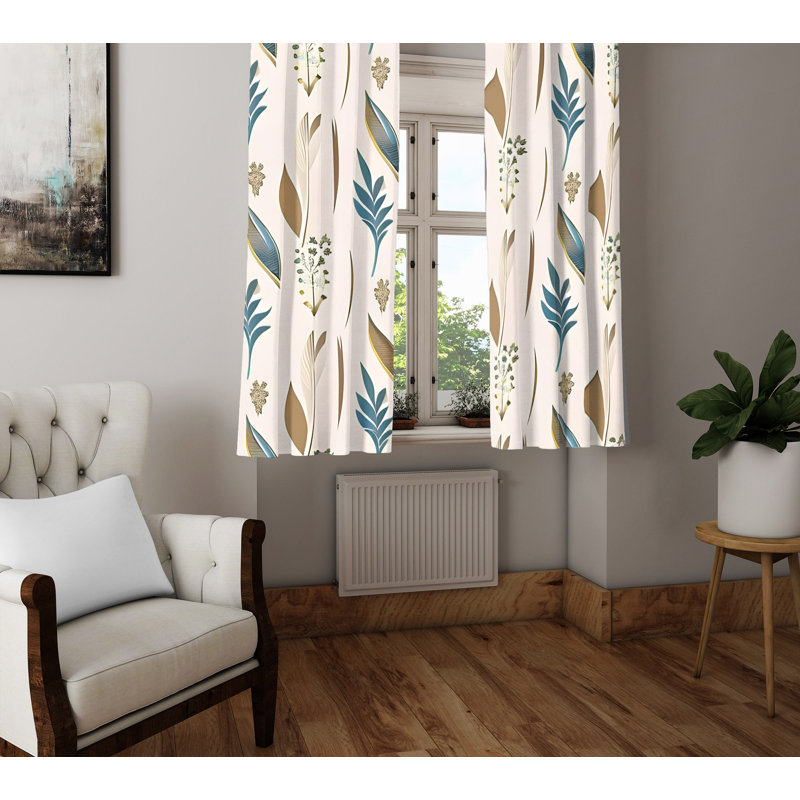 Paire de rideaux semi-transparents en polyester Dheera, L 20 po x L 52 po