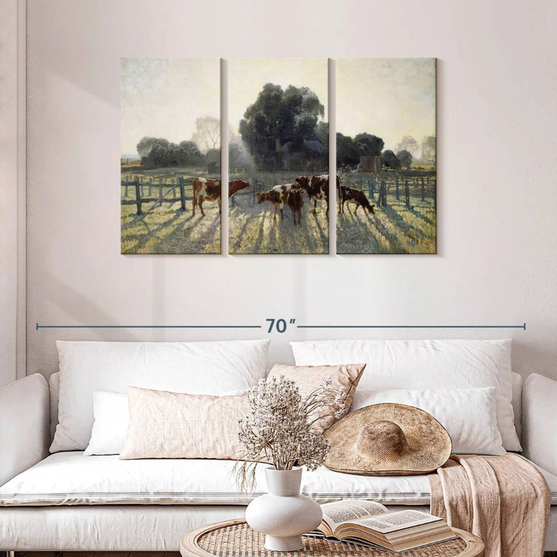 Brampt Pasture Grazing Cows, 28" H x 45" W