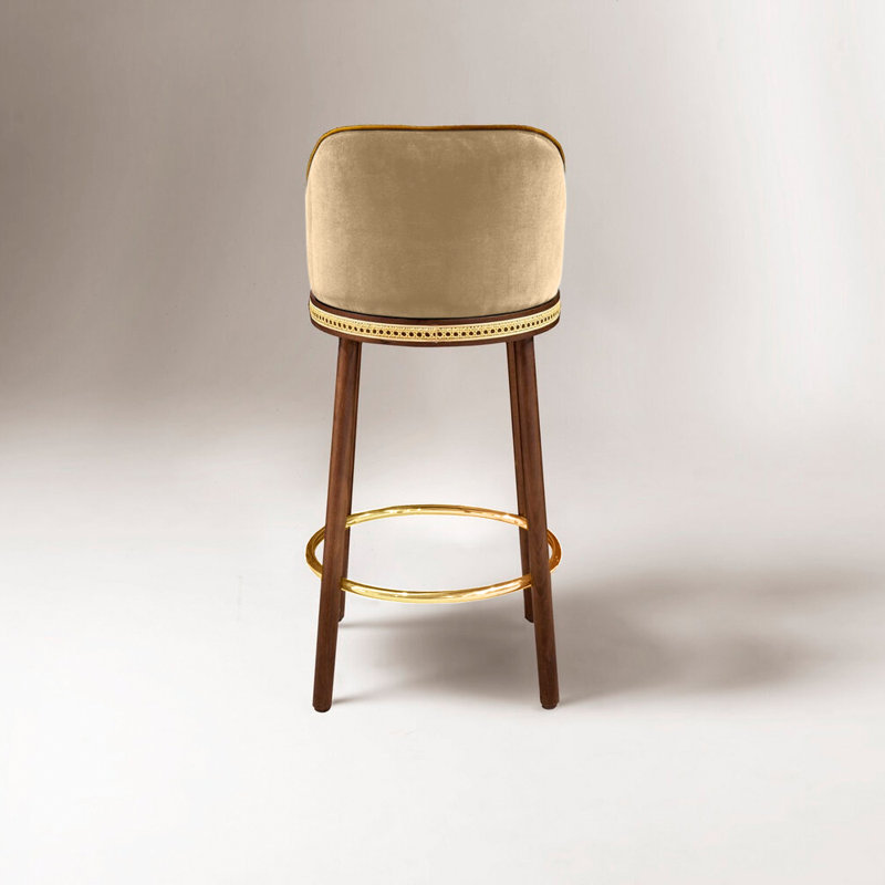 Alma Counter & Bar Stool, Dune, Polished Brass, Bar Stool (30" Seat Height)