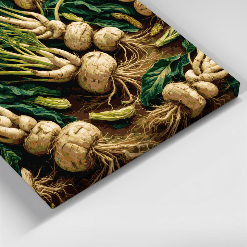 Légumes, art mural sur toile vert Arracacha, H 16 po x l 20 po