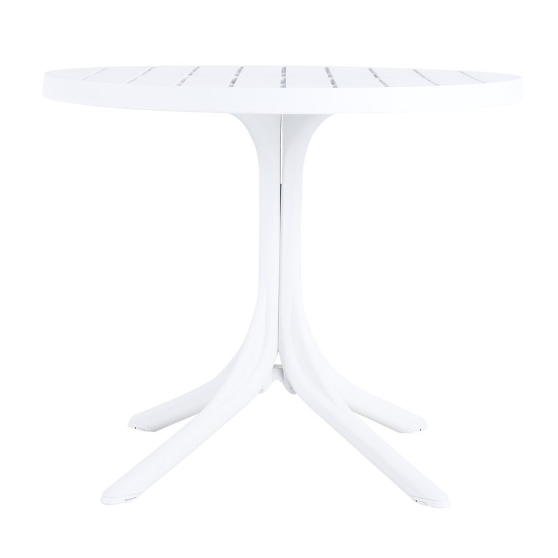 Table ronde 36 po en polypropylène blanc pour la salle à manger et le café - Durabilité toutes saisons, multi fonction, base stable intérieur / extérieur toutes saisons, éclaboussures, capacité de poids élevée