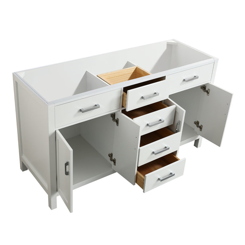 Base de meuble-lavabo double Petrel, Blanc