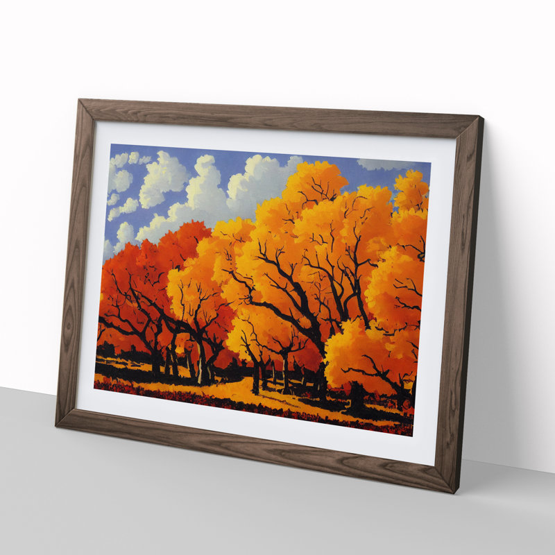 The Autumn Forest - Framed Print, 46cm H x 64cm W x 2cm D, Walnut