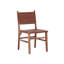 Ensemble de 2 chaises de salle à manger rembourrées, fauteuil d'appoint tissé en cuir véritable, structure en bois franc rustique