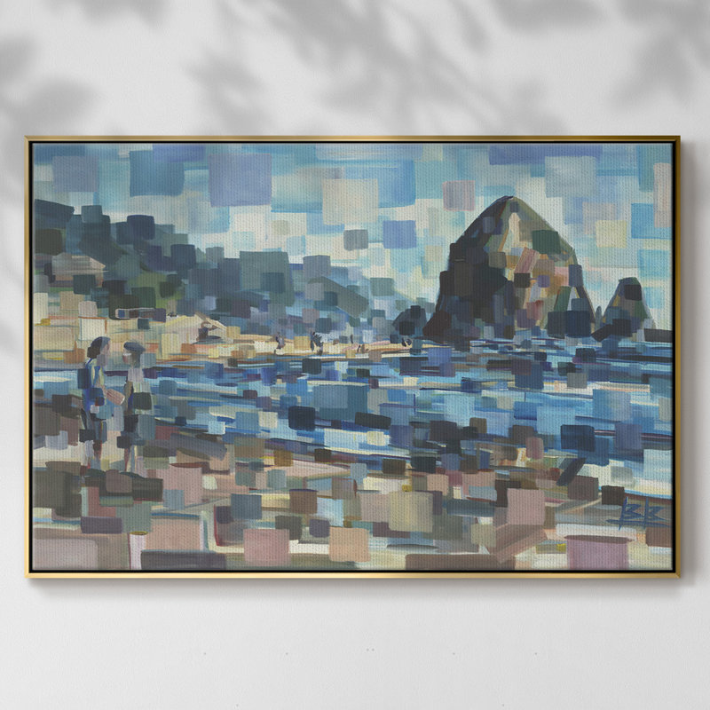 «Evening in Cannon Beach», reproduction sur toile flottante, H 41 po x l 27 po x P 2 po, Or