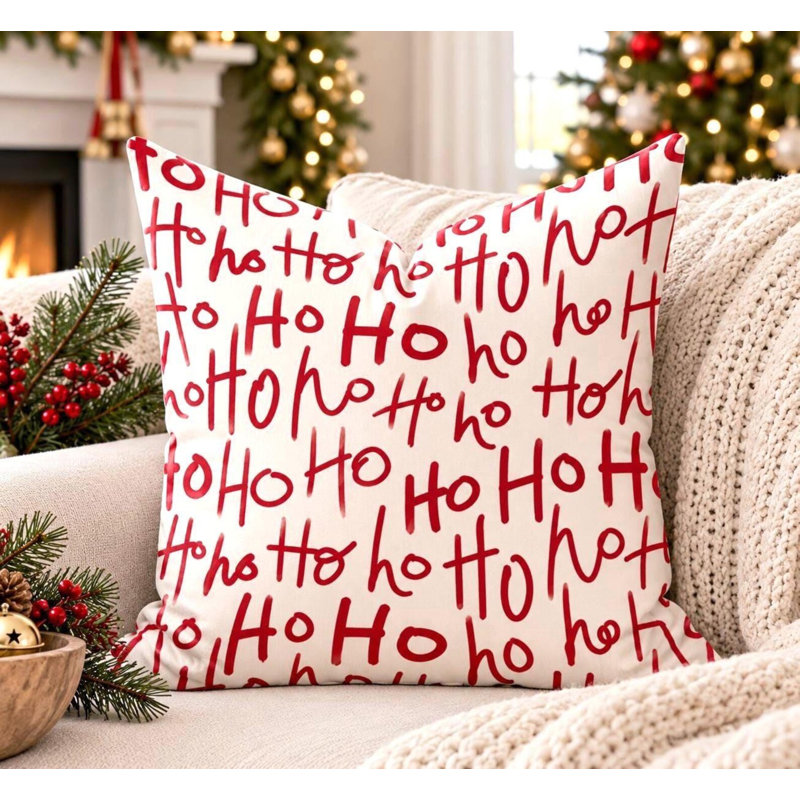 Coussin de Noël Ho Ho Ho, Square 15"