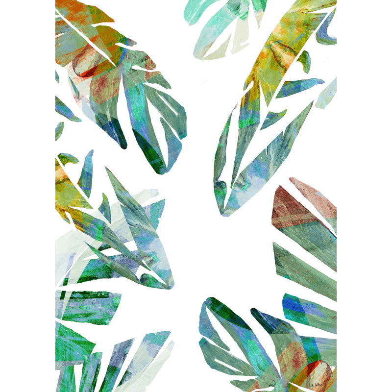 Paradise Palm I Print, 40" H x 28" W x 2" D, Turquoise, Wrapped Canvas
