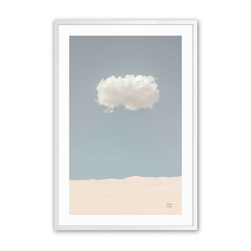 «Nuage solitaire», Cadre opaque blanc, H 37 po x l 25 po