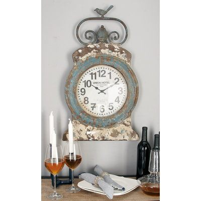 Modern Farmhouse Analog Metal Tabletop Clock in