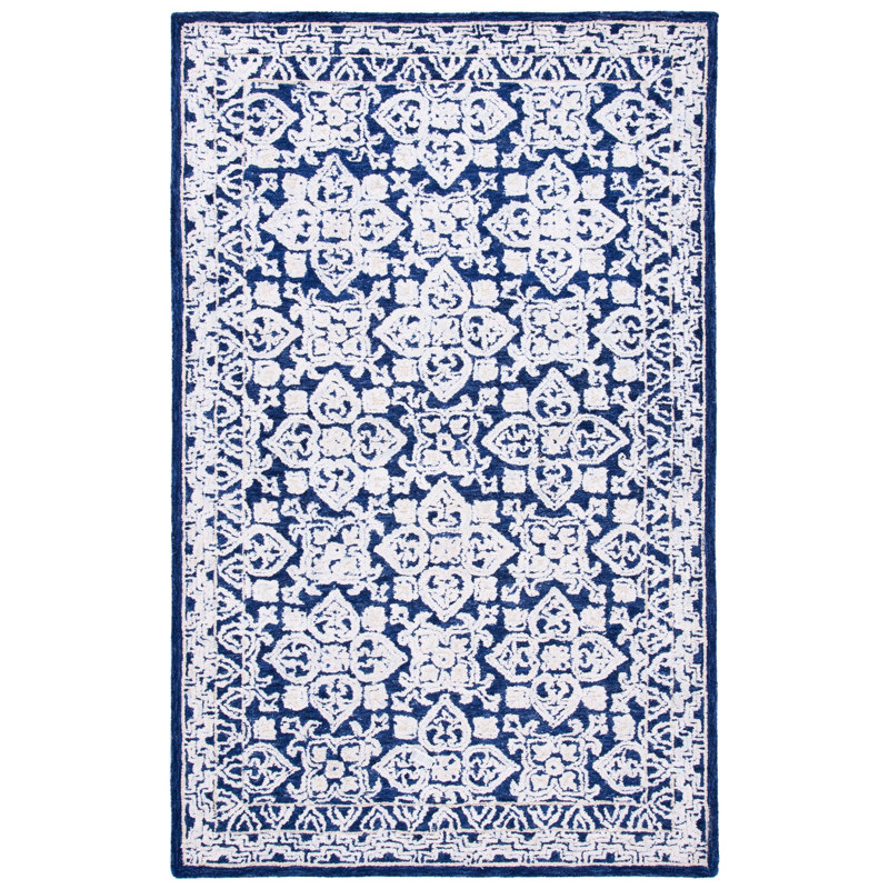 Vahakn Hand Tufted Wool, Viscose Oriental Rug, Rectangle 4' x 6'