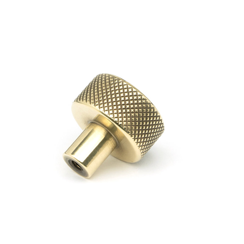 Round Knob, Aged Brass, 2.5 cm