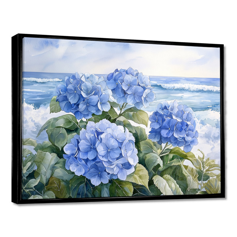 Ioab - Floral Wall Art, Noir, noir, noir, noir, H 12 po x l 20 po, Impression encadrée flottante