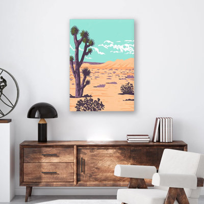 Reproduction d'affiche de Joshua Tree - paysage désertique, impression sur toile de parc national de Joshua Tree - œuvre de paysage de désert de cactus - décor de voyage Southwest