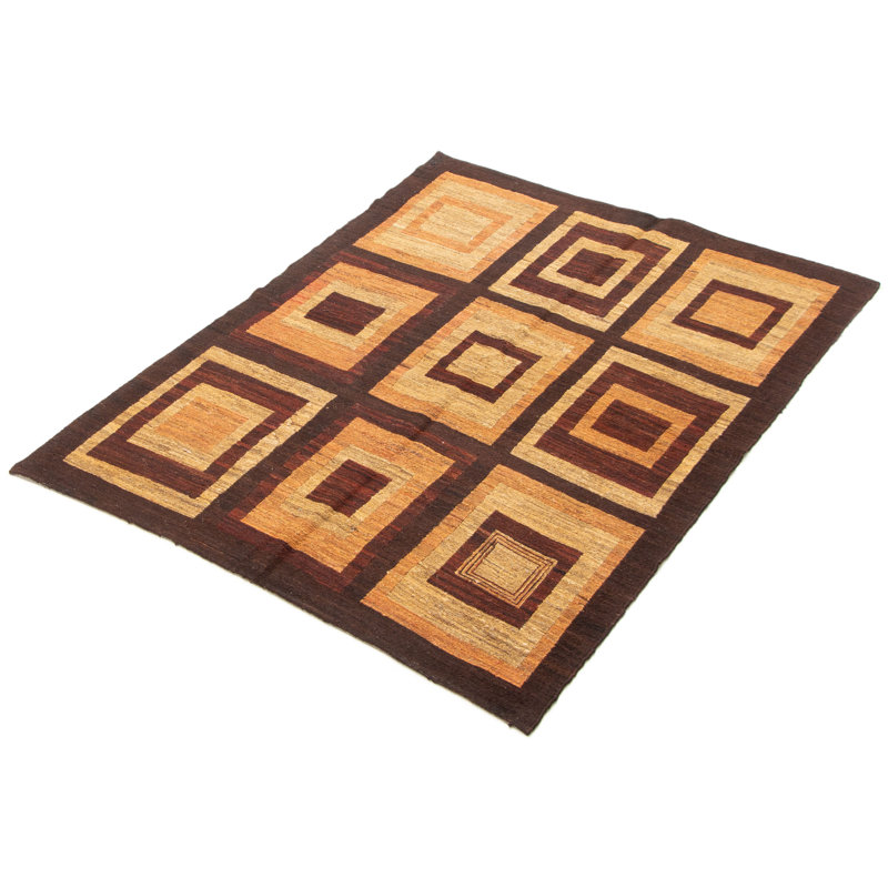 Tapisserie naturelle brune Kilim 4 pi 9 po x 6 pi 5 po