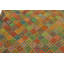 Tapis en laine vert/orange en laine fait main kilim one-of-kind Sinclair