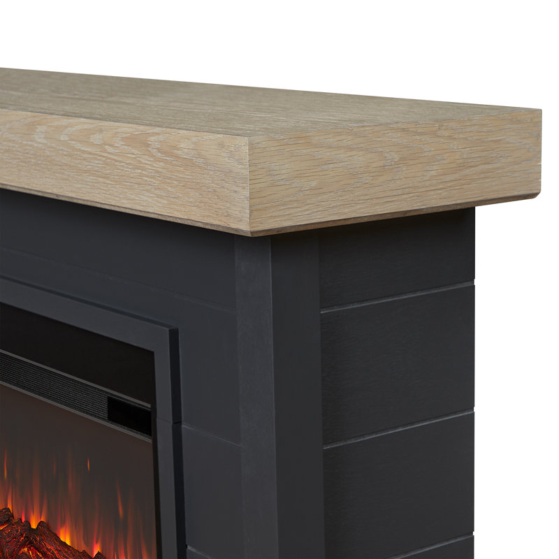 Bernice 65" Landscape Electric Fireplace by Real Flame, Charcoal, Smart Firebox