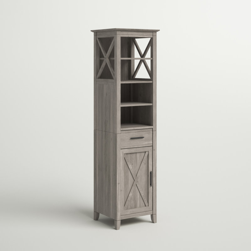 Huckins Freestanding Linen Cabinet, Driftwood Gray