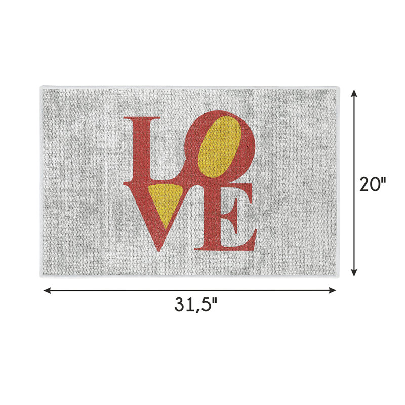 Tapis en coton gris / orange