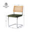 Ensemble de 4 chaises de salle à manger en rotin vert, chaises de cuisine modernes en bois de style Mid-Century, chaise de salle à manger en maille à dossier en filet, chaises design Cesca avec pieds en métal chromé-2028437263-2028437250