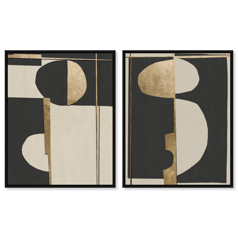Balance Set Set by Oliver Gal, 17"H x 21"W, Black Floater Frame