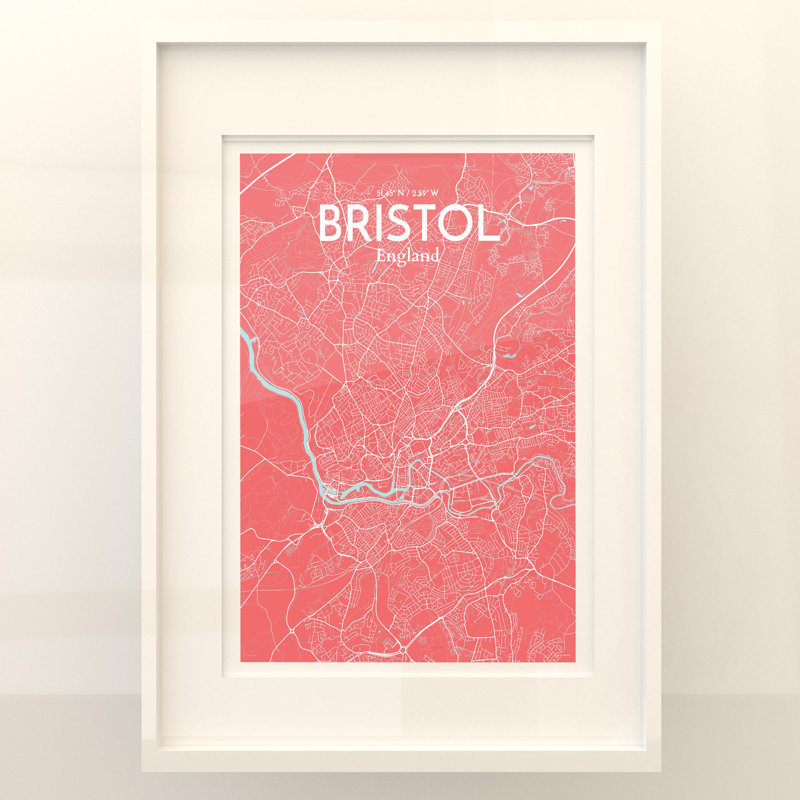 Bristol City Map In Maritime - No Frame Print, 27.6cm H x 19.7cm W x 0.05cm D