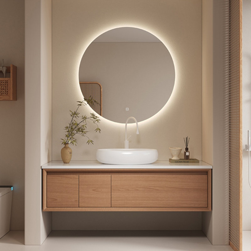 Log style simple bathroom cabinet