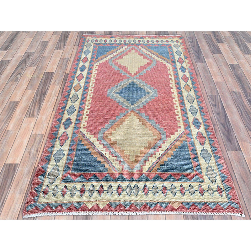 Tapis oriental rose en laine noué à la main 2 pi 9 po x 4 pi 9 po - MOA102249