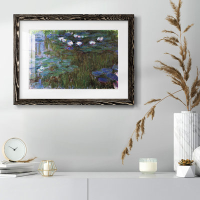 «Water Lillies # 3» par Claude Monet - reproduction d'art, emmêlée et encadrée sous verre acrylique, art mural grand salon