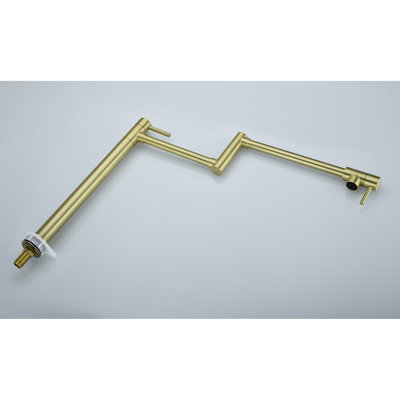 Extension Pot Filler Faucet - Corrosion Material, Double Handles, Make Water Flow Evenly, Rust Gold Brass With Arm, Control Flow, Dripping