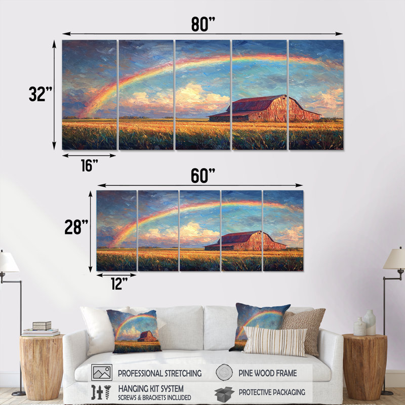 Doneka - Art - Ar For Living Room, H 32 po x l 80 po, 5