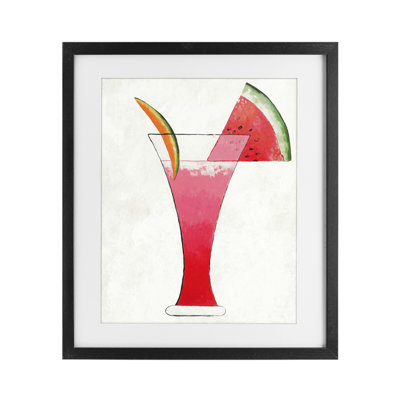 «Summer Cocktail Watermelon Slice», reproduction encadrée sous verre, conception par Lorenzo Collective