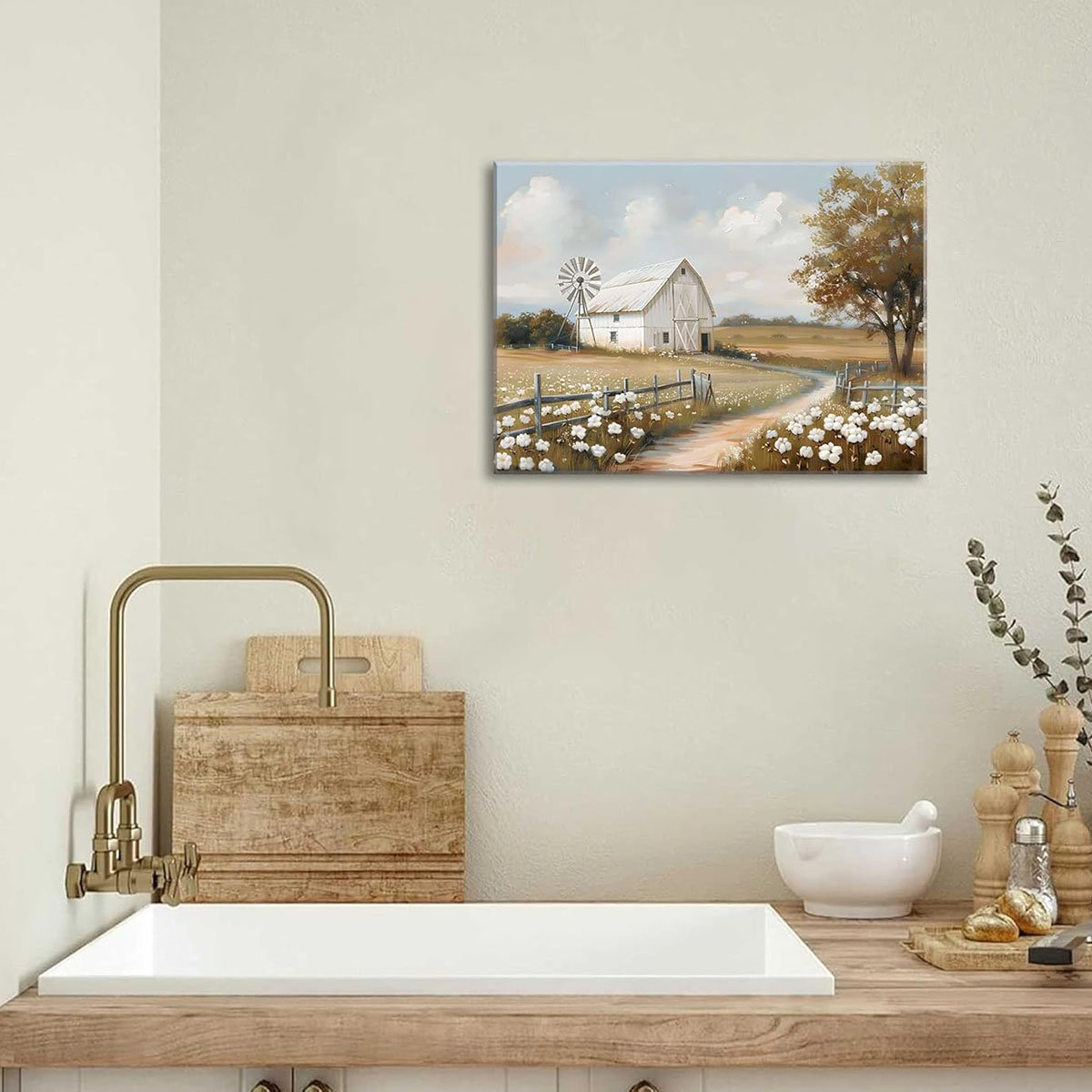 August Grove® Farmhouse Barn Canvas Wall Art Rustic Farm Nature ...