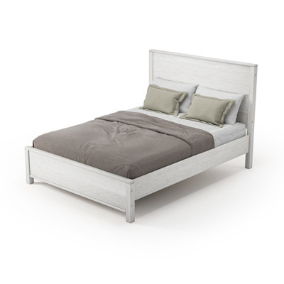 Lit plateforme standard Baja - Grand lit - Finition blanche usée