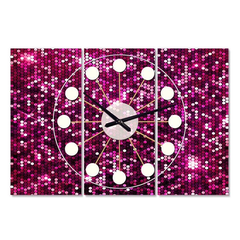 Horloge murale surdimensionnée paillettes sparkle Mid-Century