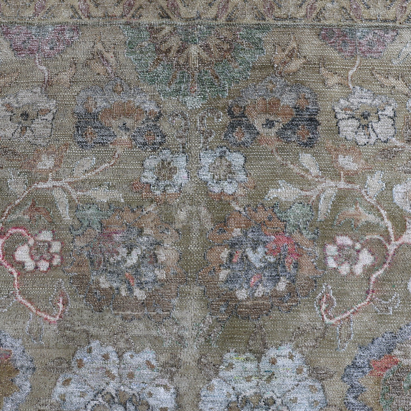 Brown Alchemy Traditional Wool Silk Blend Rug - 8'10" x 12'6"