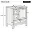 Meuble-lavabo 30 po à grain de bois avec lavabo en céramique, pieds en bois massif, tablette réglable, porte et tiroirs à fermeture en douceur, support de rangement, conception à dossier ouvert