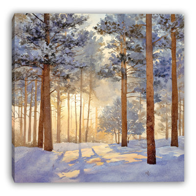 «Pine Forest Winter», art mural sur toile tendue