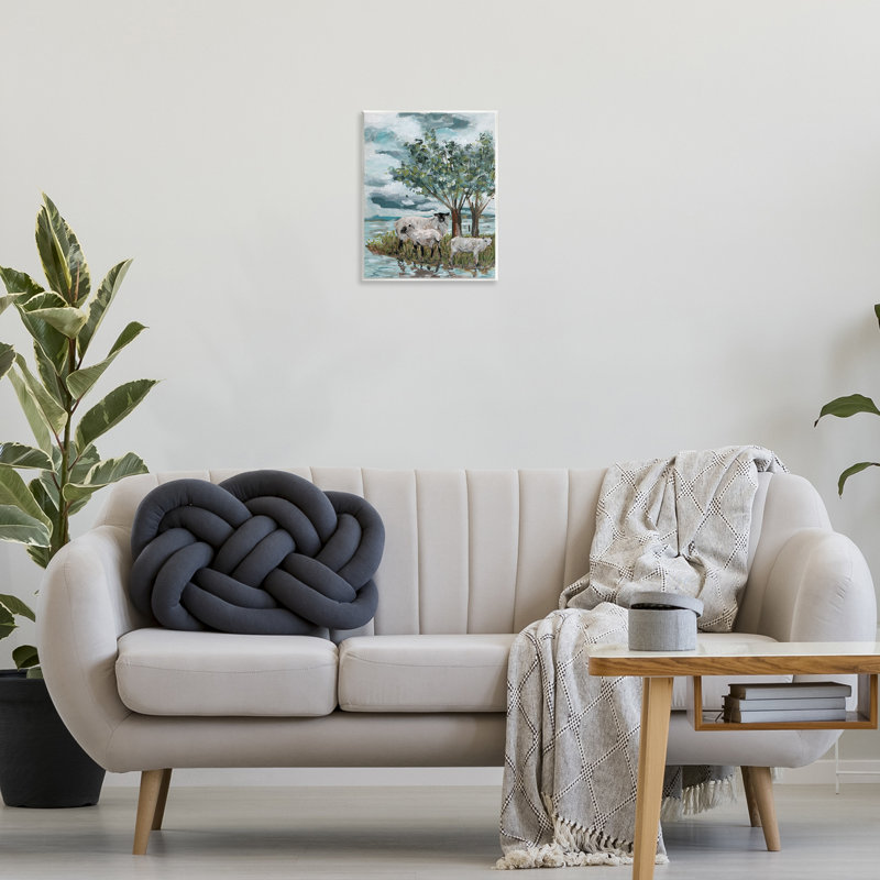 Traditional Sheep Scene Wall Plaque Art by Melissa Wang