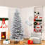 Arbre de Noël enneigé enneigé, pin en plastique 6,5 pi pour la décoration intérieure