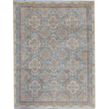 Ziegler Hand-Knotted High-Quality Light Blue and Beige Area Rug