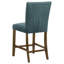 Ensemble de 2 chaises élégantes à hauteur de comptoir avec revêtement moelleux et base en bois massif-130036167