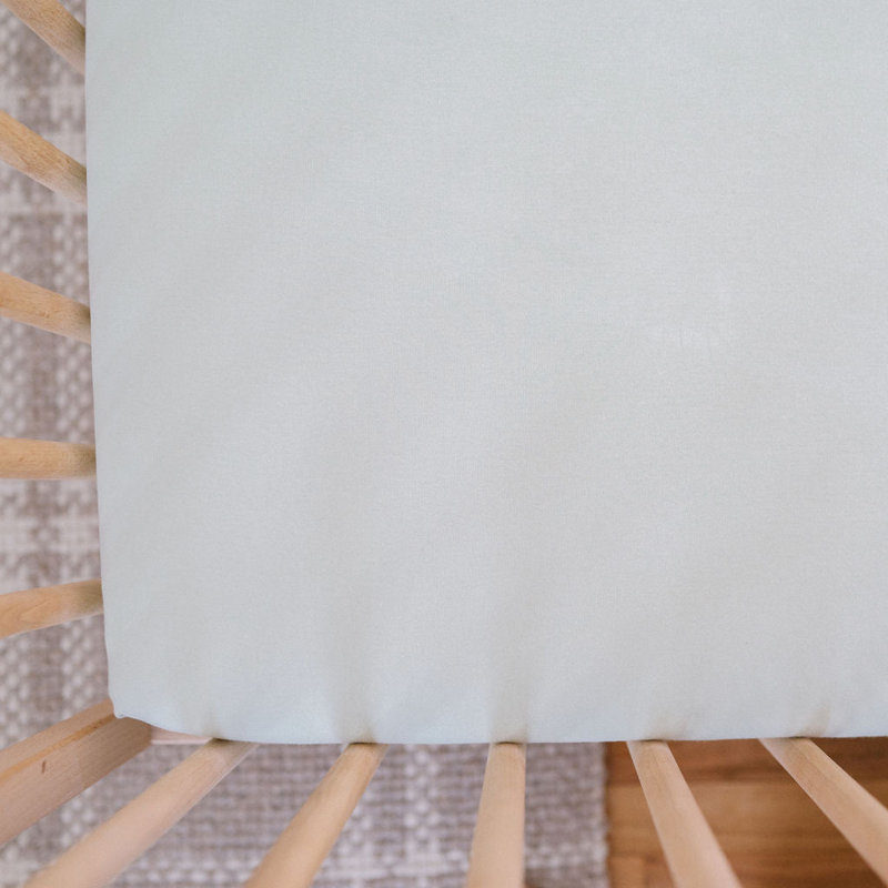 Waterproof Cotton Crib Sheet, Mint