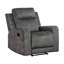 Tesy Manual Reclining Chair, Dark Grey Brown Microfiber, Foam Cushions