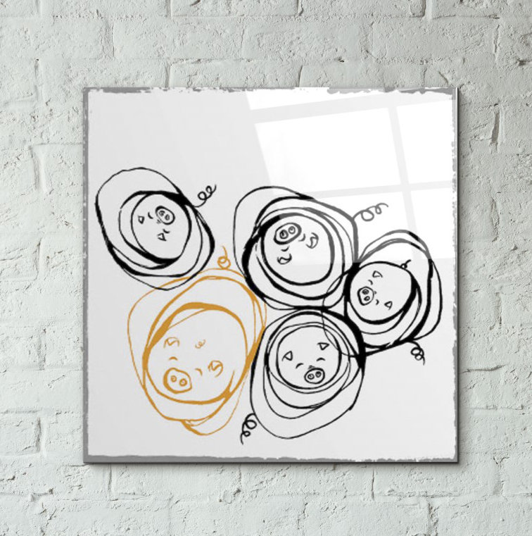 «Pigs in a Blanket», impression en blanc