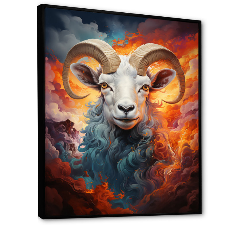 Bleu sarcelle, sarcelle, mouton, laine, symphonie - animaux, art mural, salon, Cadre flottant noir