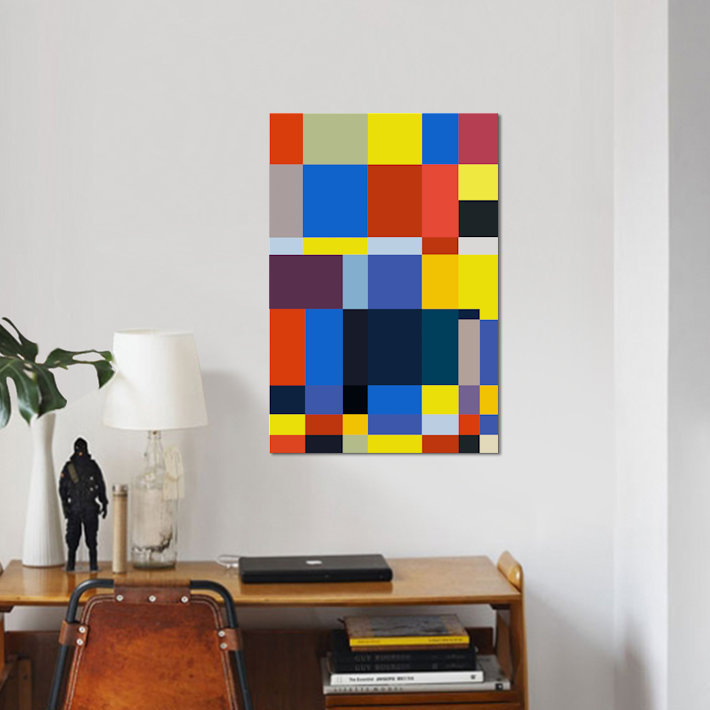 « cubiq », impression sur toile, H 26 po x l 18 po x P 1,5 po, Toile tendue, Pas de tapis